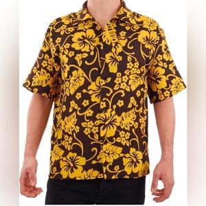 Floral Black and Yellow Men's Shirt
